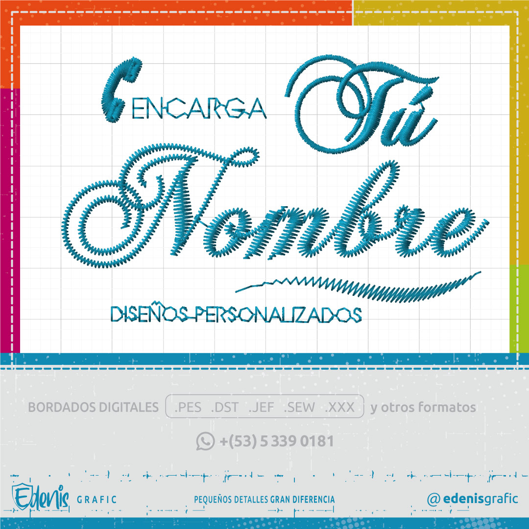 Diseño Bordado Digital simple -PERSONALIZADO-